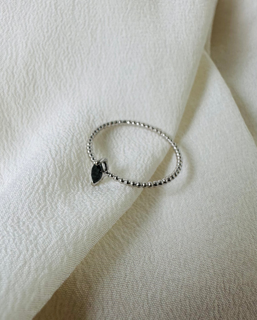 Alessia - 18ct White Gold Black Diamond Ring