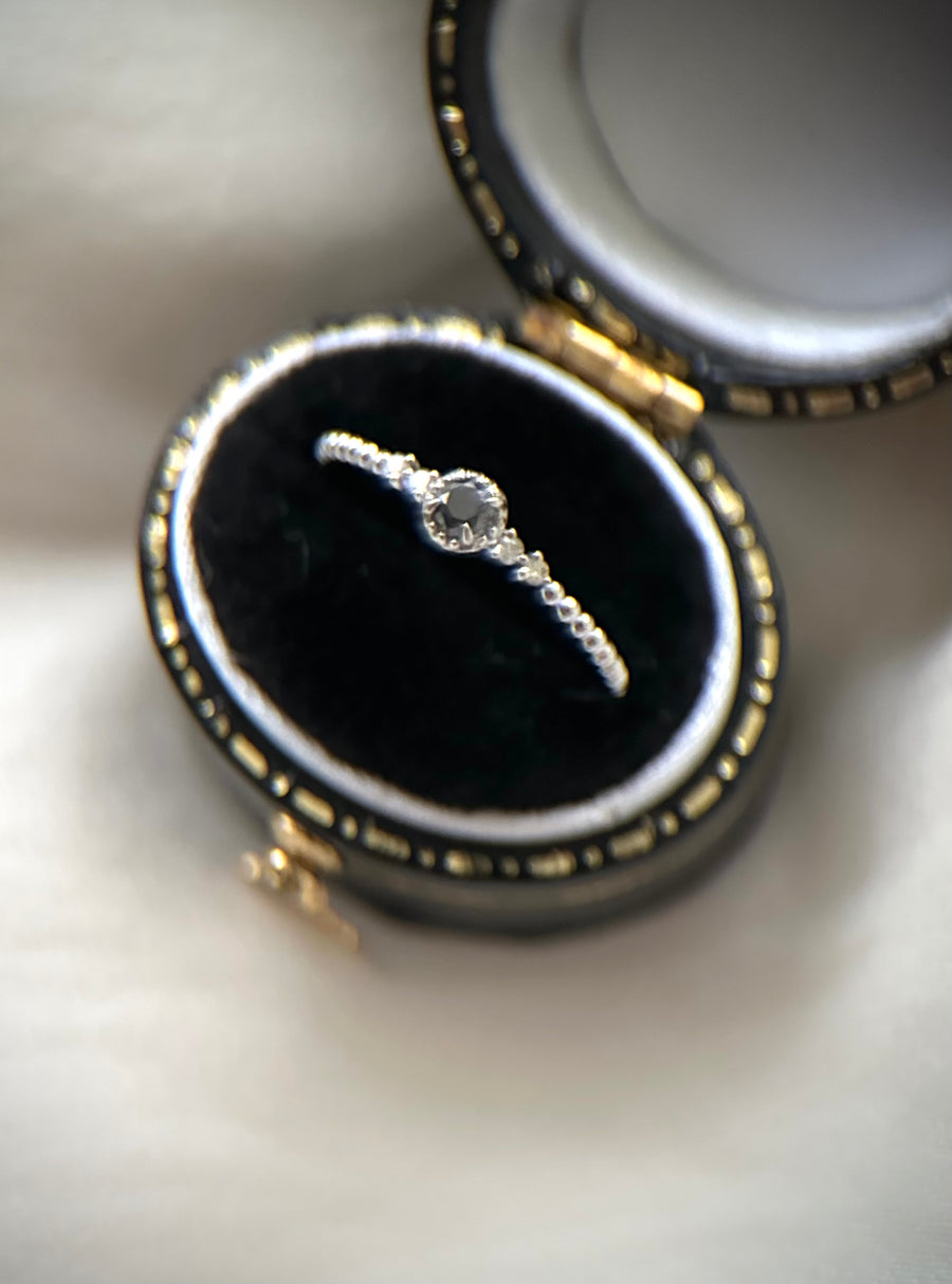 Lucille  - 18ct White Gold Black Diamond Ring