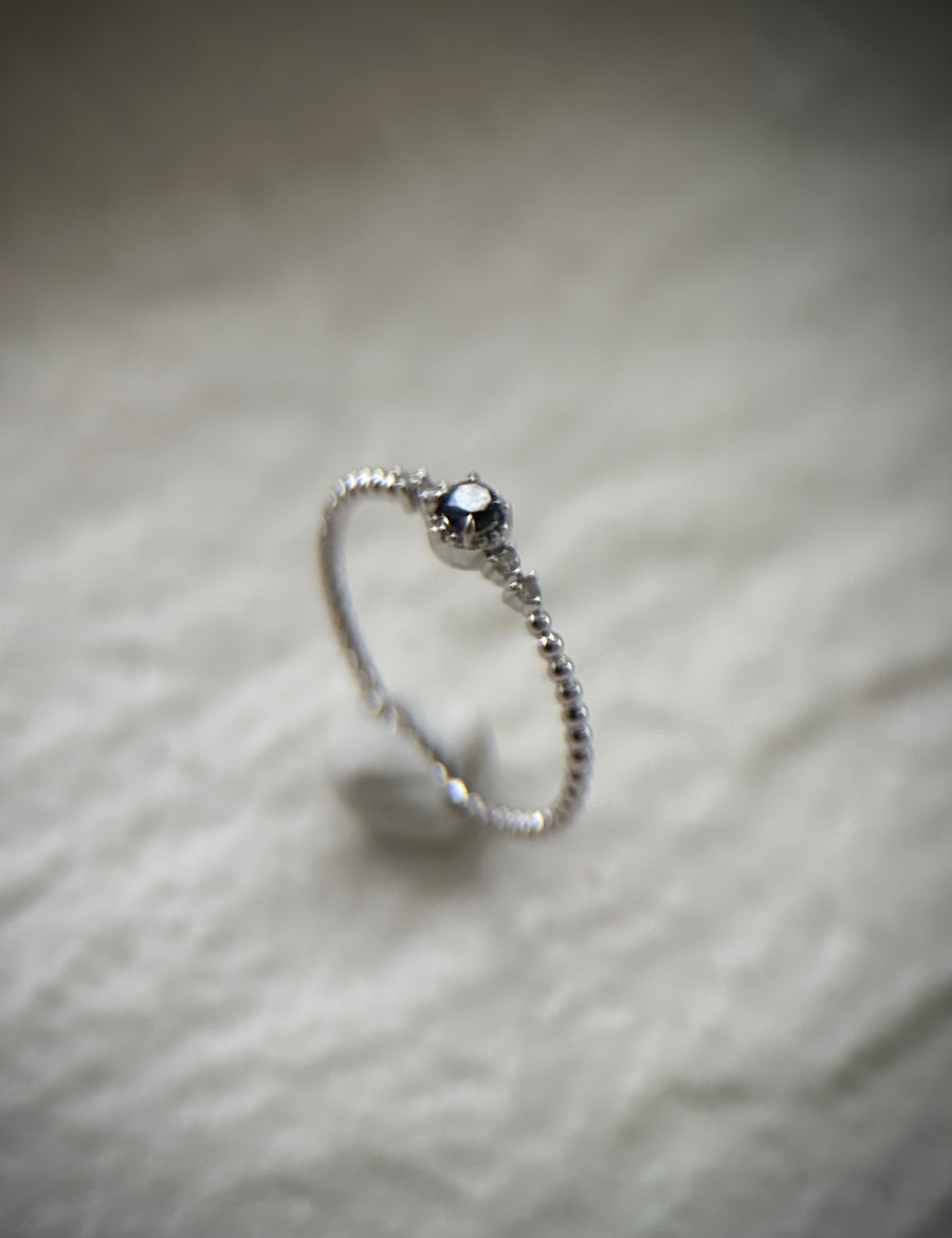 Lucille  - 18ct White Gold Black Diamond Ring