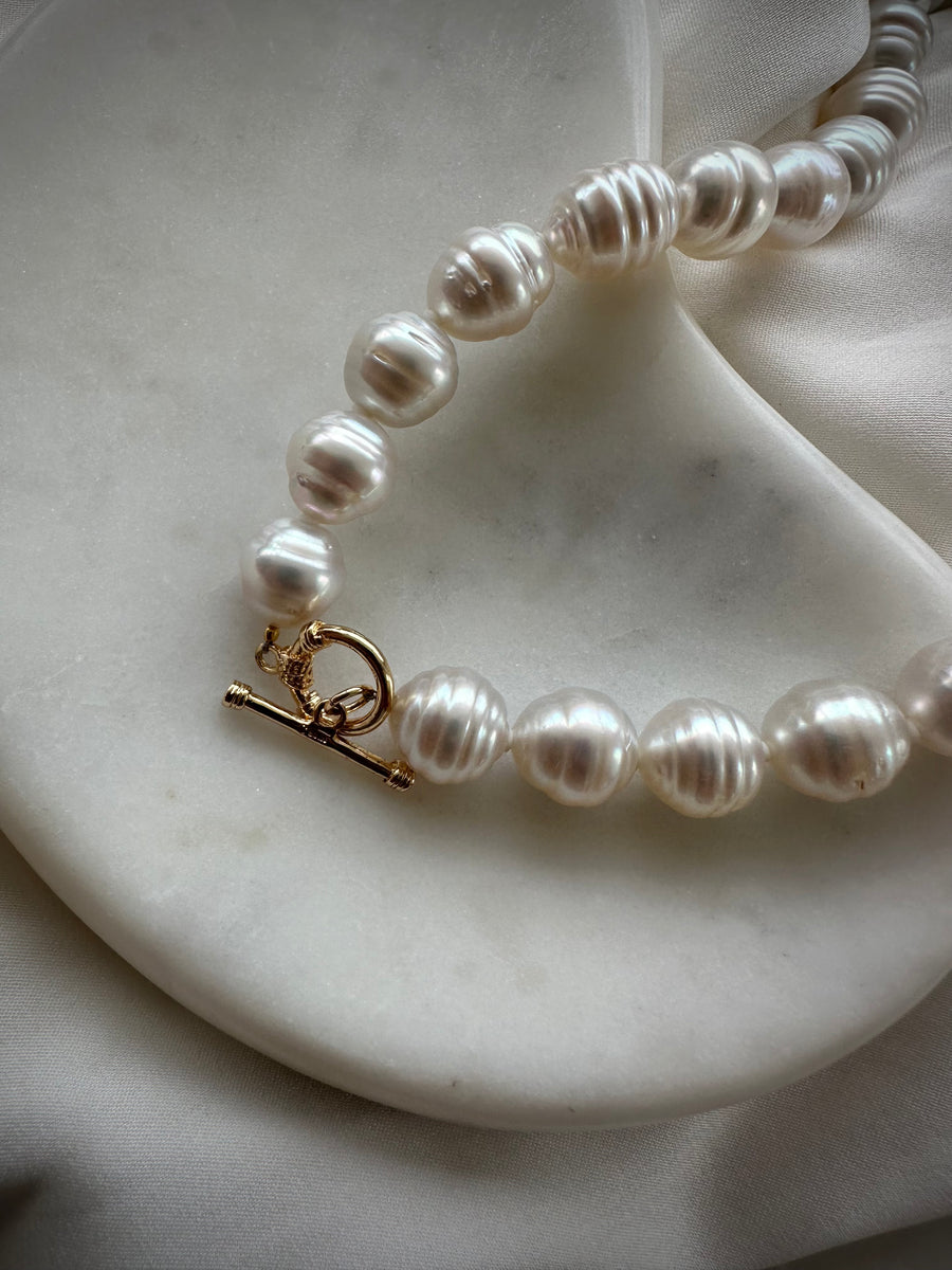 White Gold South Sea Circle Pearl Choker Necklace