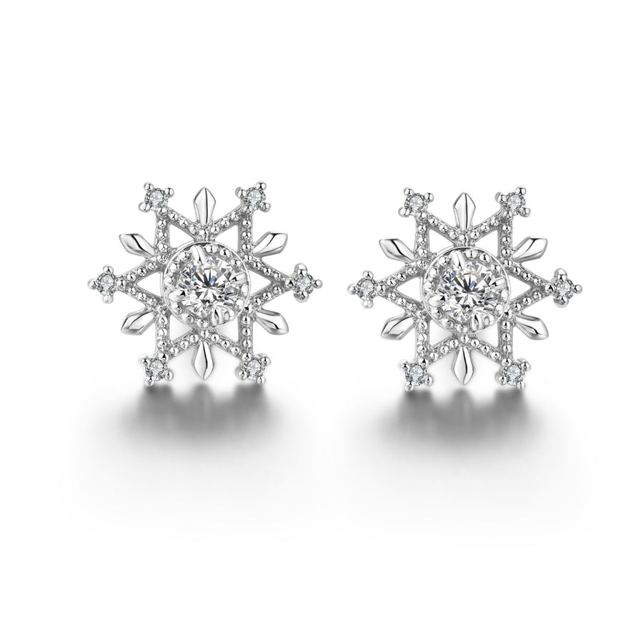 Anja - Snowflake Diamond Earrings