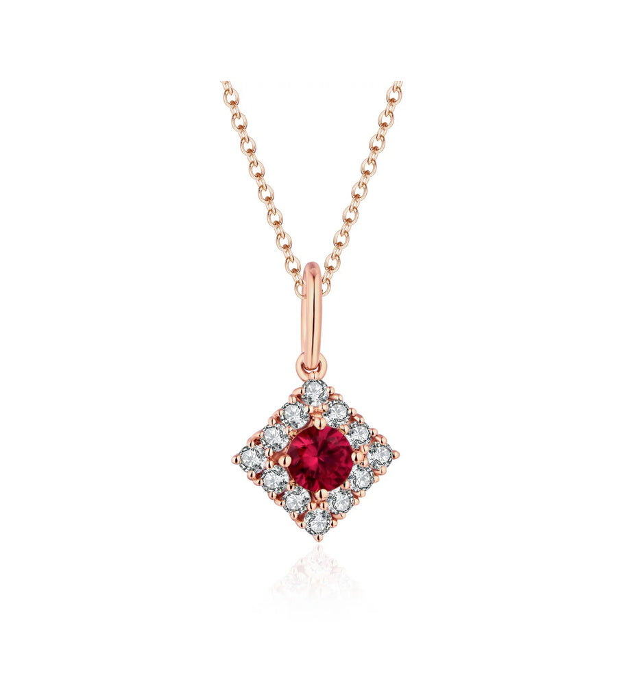 Nora - 18ct Rose Gold Ruby and Diamond Pendant