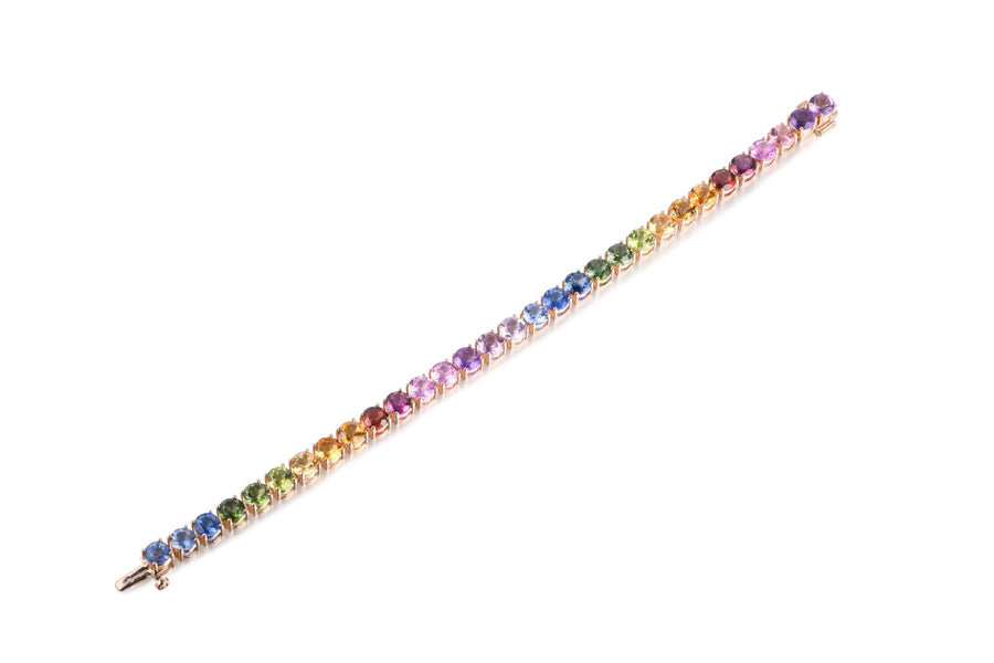Coloured Sapphire Tennis Bracelet