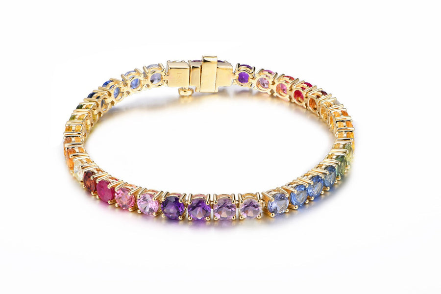 Coloured Sapphire Tennis Bracelet