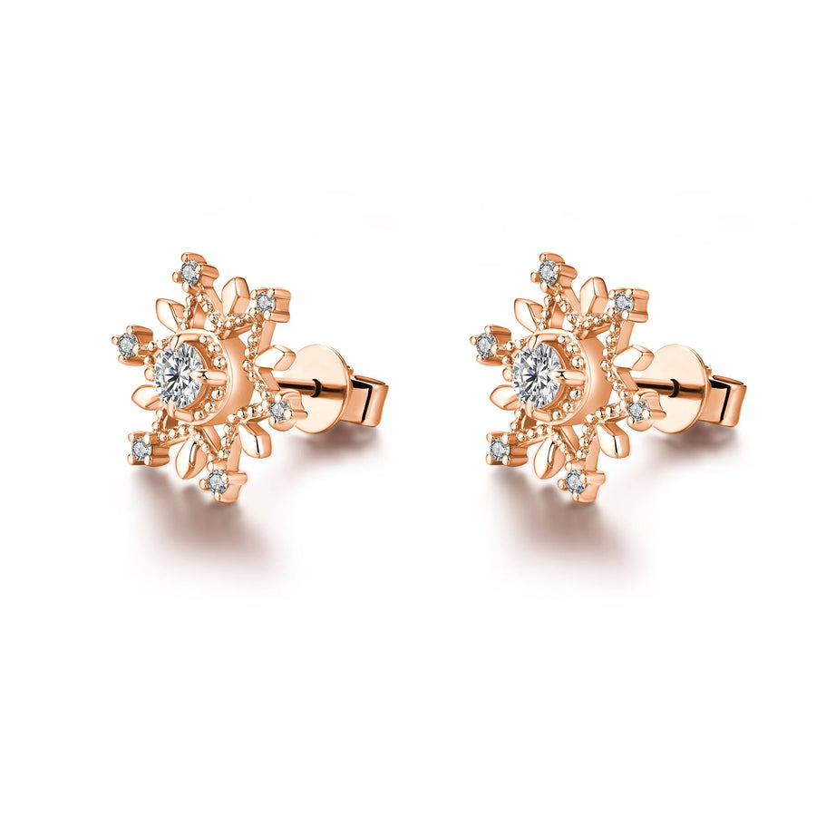 Anja - Snowflake Diamond Earrings