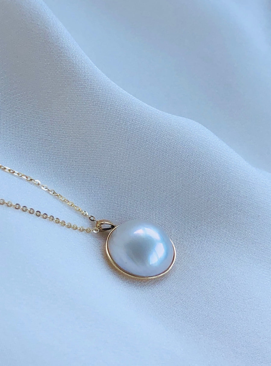 18ct Yellow Gold 15-16mm Mabe Pearl Pendant
