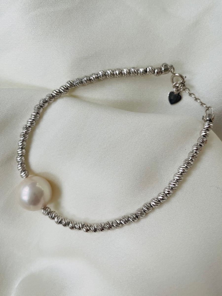 Silver Edison Pearl Bracelet