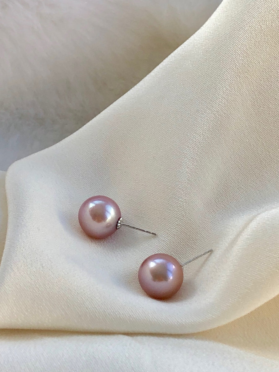 18ct White Gold 10.5mm Freshwater Cultured Pearl Earring Studs