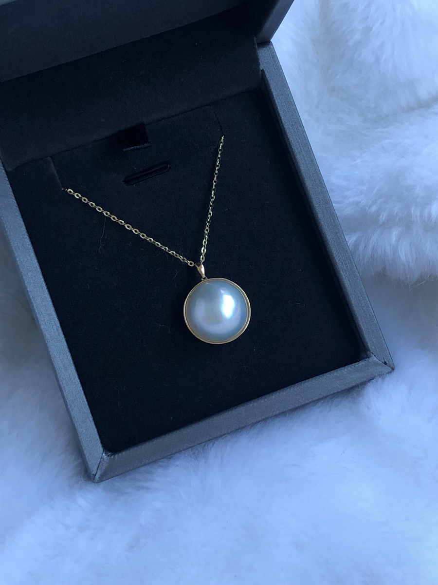 18ct Yellow Gold 15-16mm Mabe Pearl Pendant