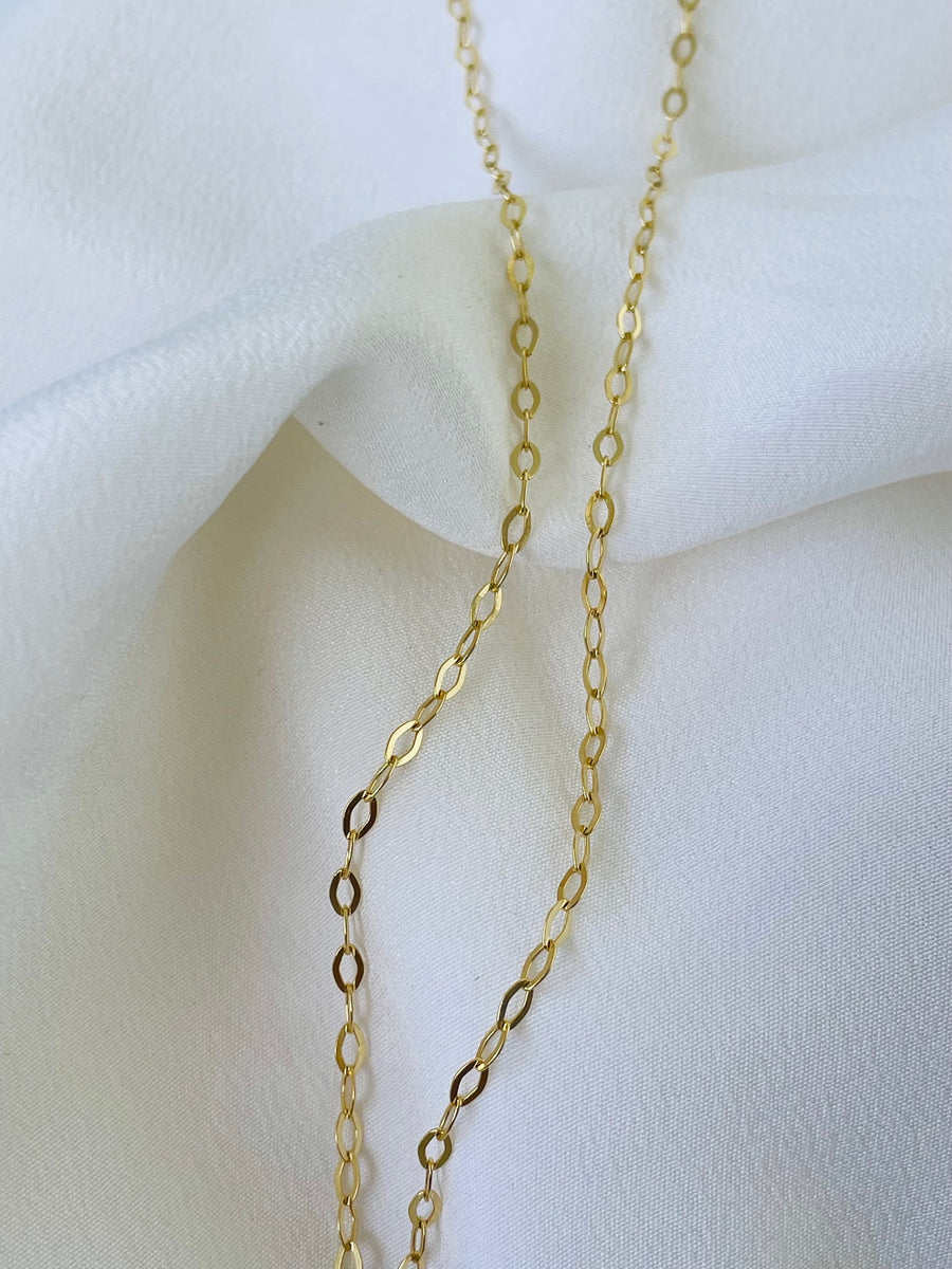 18ct Yellow Gold Link Chain - width 2mm