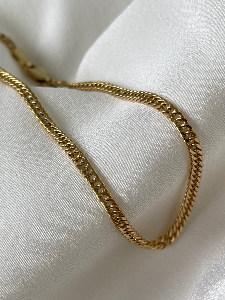 18ct Yellow Gold Miami Cuban Link Bracelet Chain - width 2mm