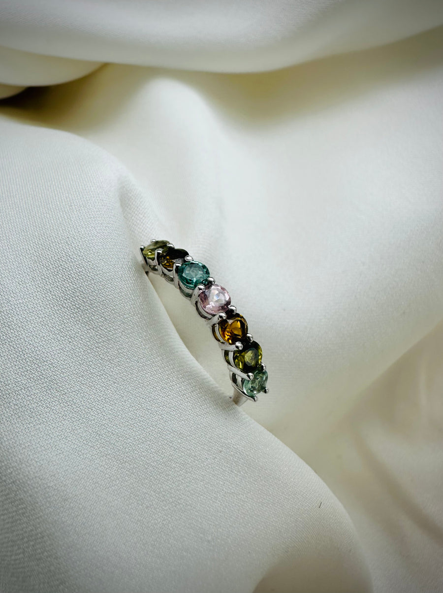 Melody - 18ct White Gold Multi Colour Tourmaline Ring