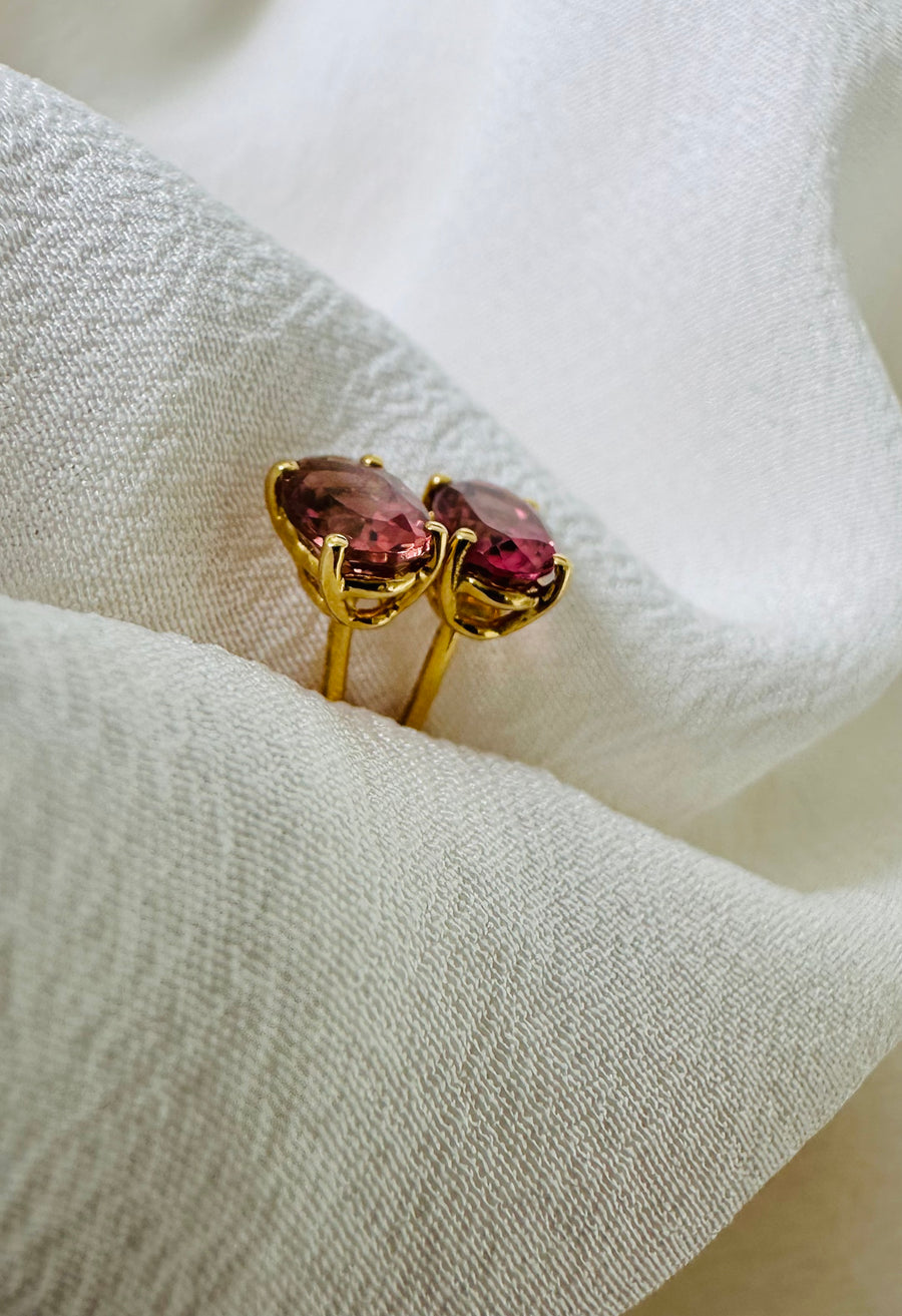 Elsie - 18k Yellow Gold Tourmaline Earring Studs