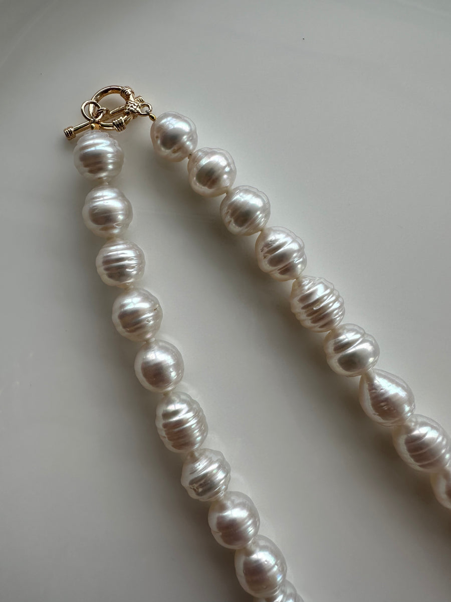 White Gold South Sea Circle Pearl Choker Necklace