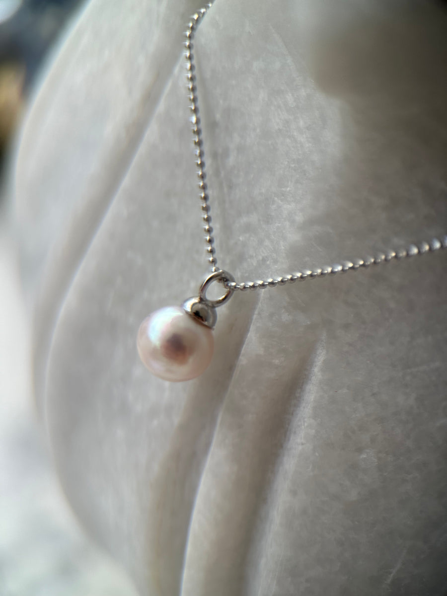 Silver Akoya Pearl Necklace