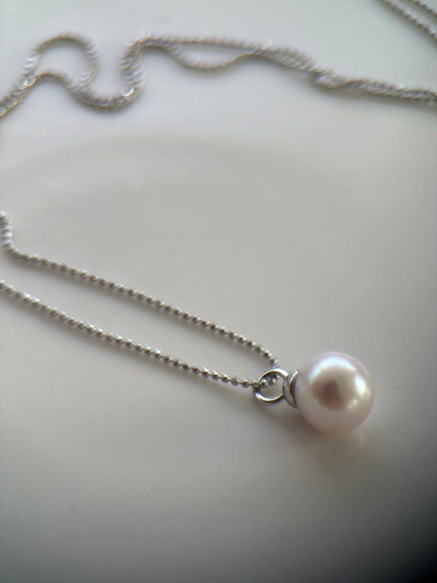 Silver Akoya Pearl Necklace