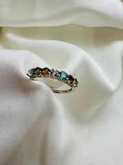 Melody - 18ct White Gold Multi Colour Tourmaline Ring