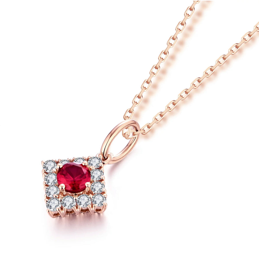 Nora - 18ct Rose Gold Ruby and Diamond Pendant