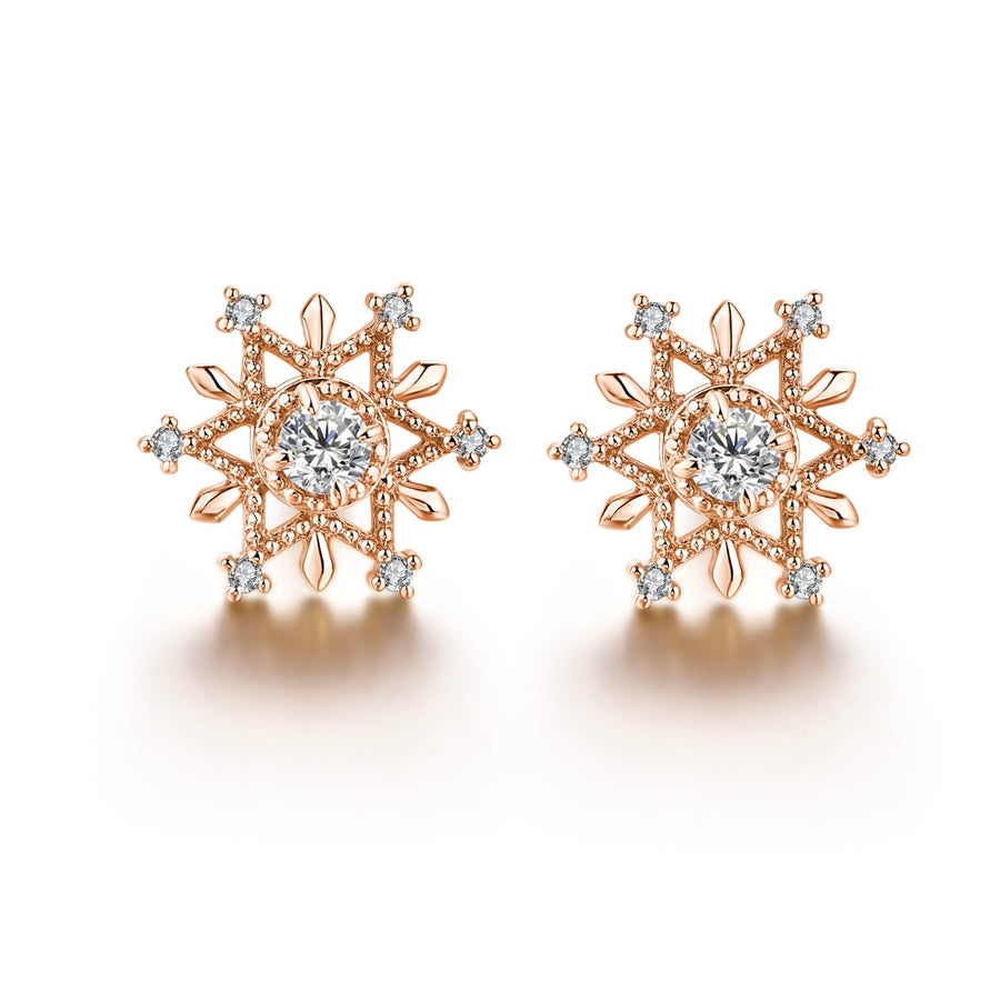 Anja - Snowflake Diamond Earrings