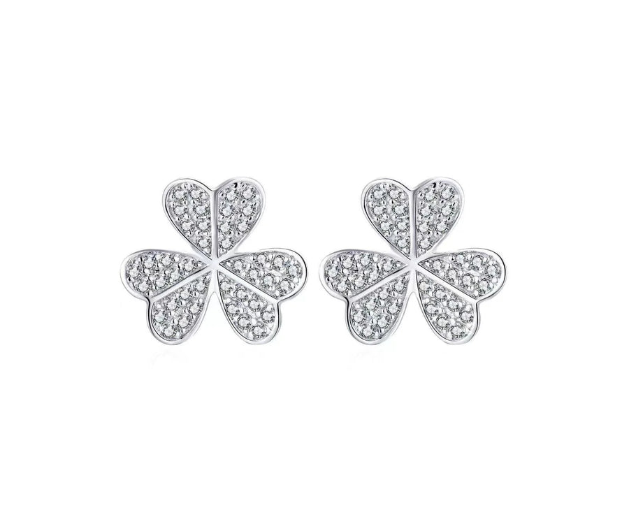 Fiona - Three Leaf Diamond Earrings