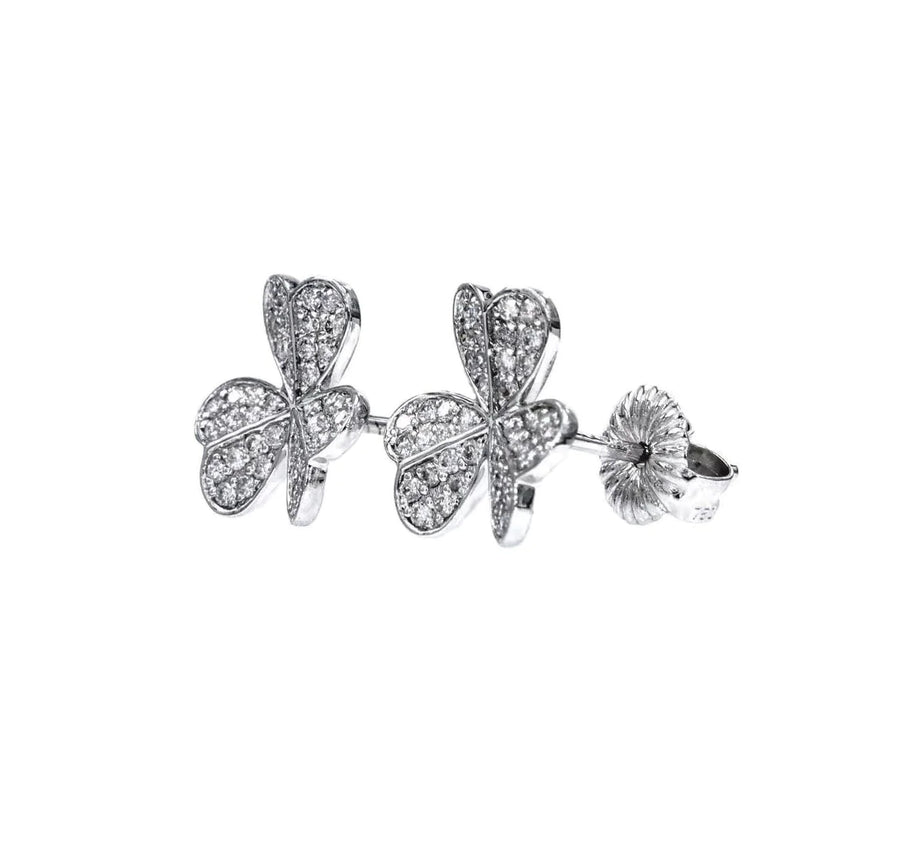 Fiona - Three Leaf Diamond Earrings