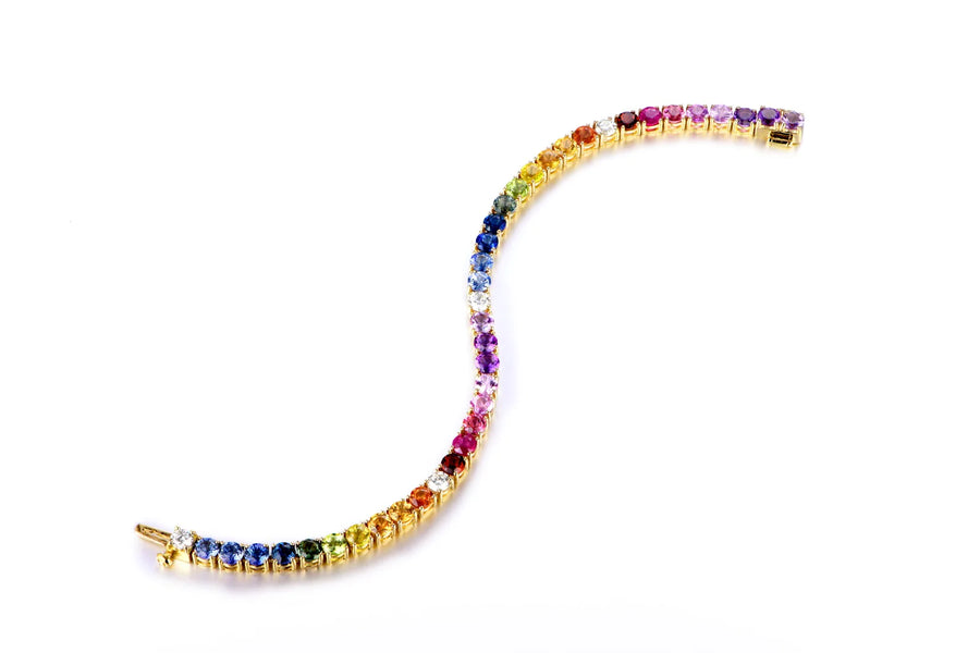 Coloured Sapphire Tennis Bracelet