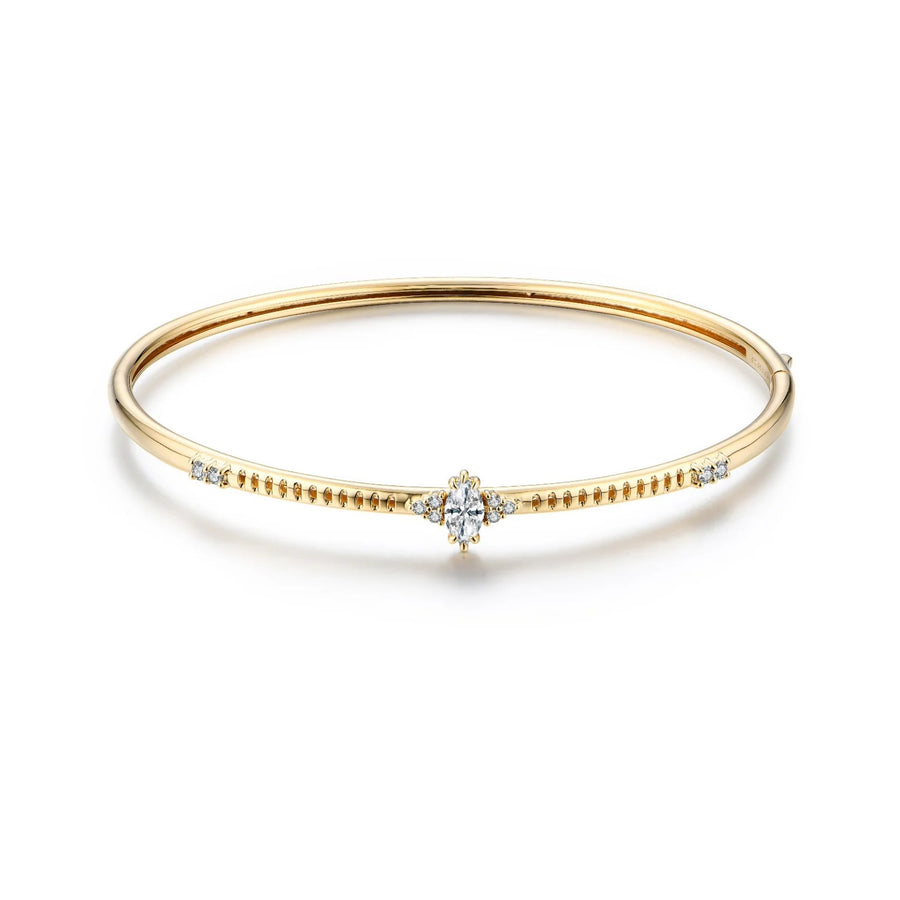 18k Yellow Gold Diamond Bangle Fine Basics