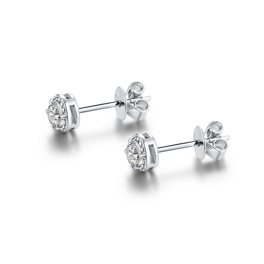 White Small Diamond Illusion Studs