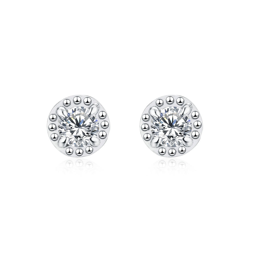 White Big Diamond Illusion Studs