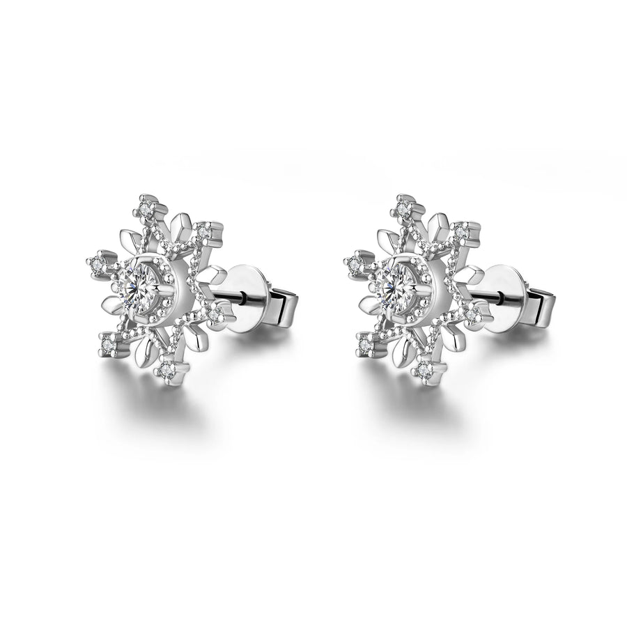 Anja - Snowflake Diamond Earrings