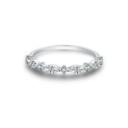 Leayah - 18k Gold Round & Marquise Diamond Half Eternity Ring