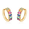 Iris - Coloured Sapphire with Diamond Hoop Earrings