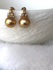 Golden South Sea Pearl Diamond Earrings