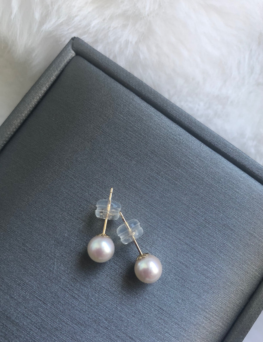 18ct Gold 6.5-7mm Akoya Pearl Earring Studs