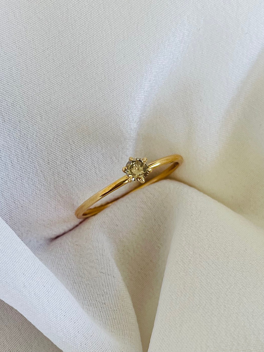 Amelia  - 18ct Yellow Gold Brown Diamond Ring