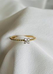 18ct Yellow Gold Clover Diamond Ring - Eileen