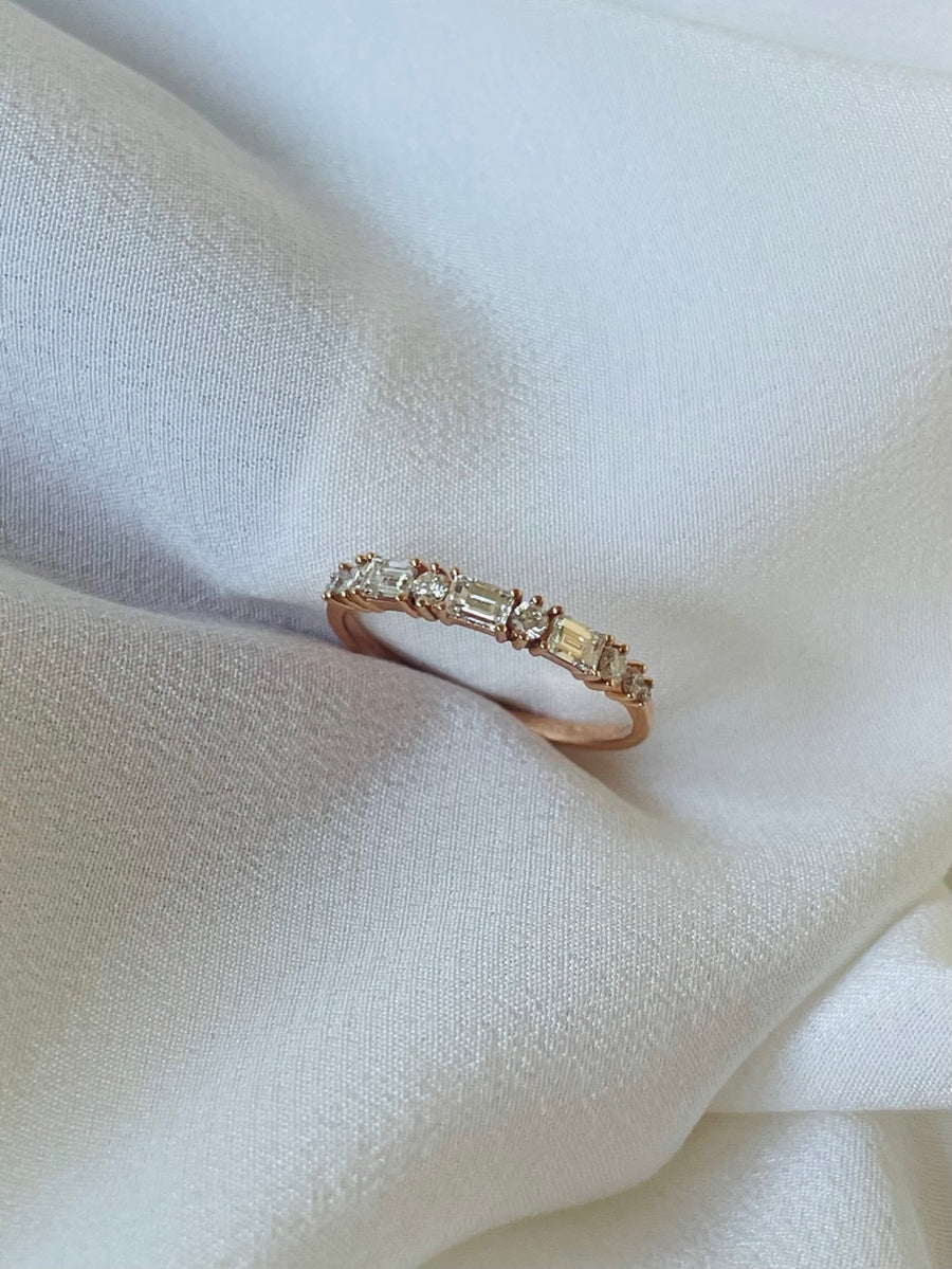 Eloise -18ct Rose Gold Baguette Diamond Ring