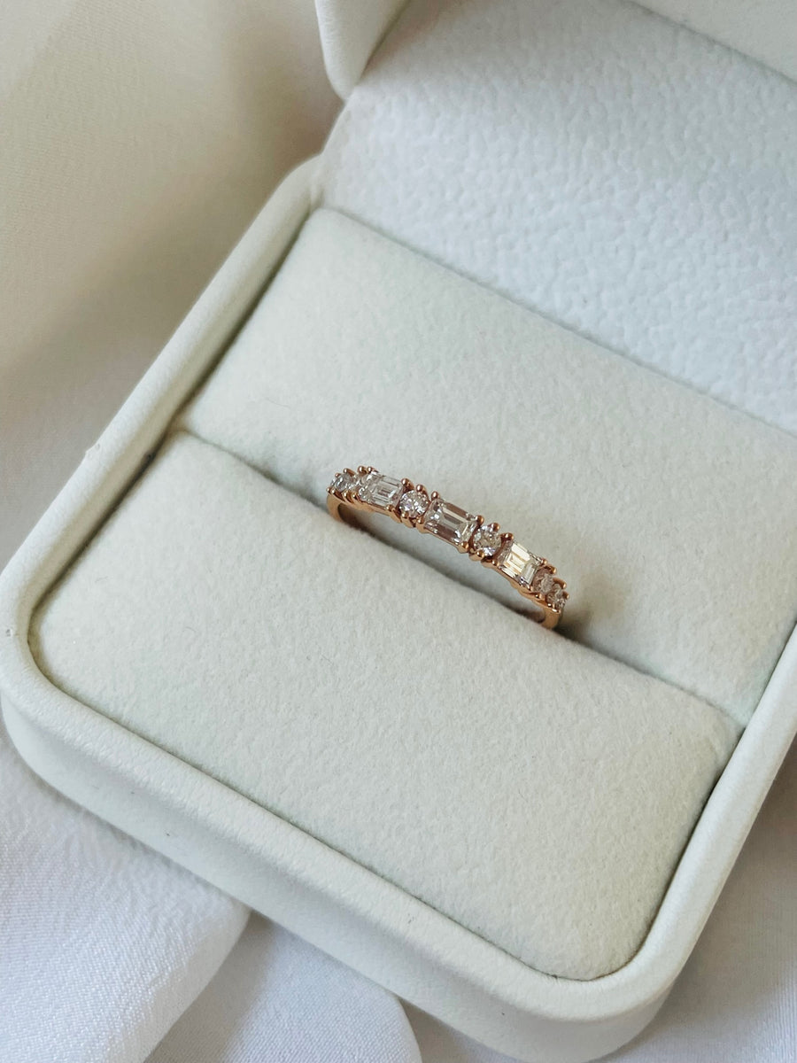 Eloise -18ct Rose Gold Baguette Diamond Ring