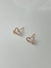 18ct Rose Gold Diamond Love Heart Earring Studs