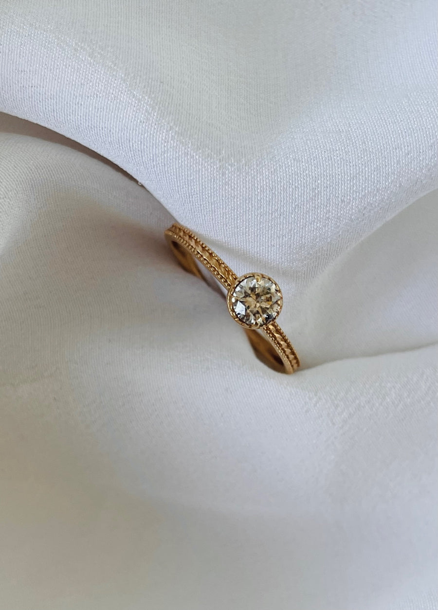 Rebecca  - 18ct Yellow Gold Brown Diamond Ring