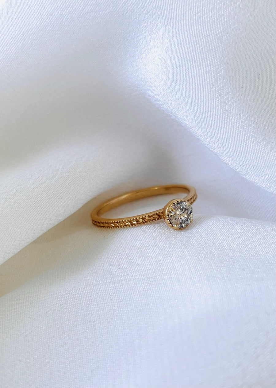 Rebecca  - 18ct Yellow Gold Brown Diamond Ring