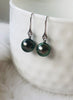 18ct White Gold Tahitian Pearl Diamond Drop Earrings