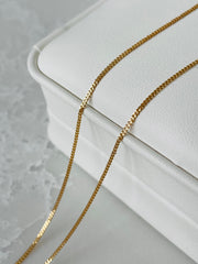 18ct Yellow Gold Thin Miami Cuban Link Chain - width 1mm